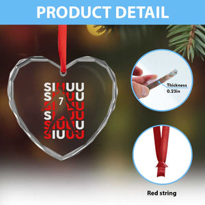 Siuuuu Celebration Number 7 Seven Soccer Fans Heart Crystal Glass Ornament TS02 Print Your Wear