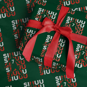 Siuuuu Celebration Number 7 Seven Soccer Fans Wrapping Paper Roll TS02 Green Print Your Wear
