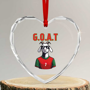 Siuuuu Goat Soccer Celebration Heart Crystal Glass Ornament Gift For Fans TS12 Transparent Glass 3'' Heart Print Your Wear