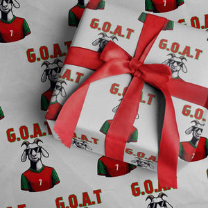 Siuuuu Goat Soccer Celebration Wrapping Paper Roll Gift For Fans TS12 White Print Your Wear