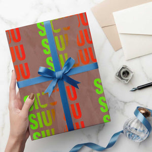 Siuuuu Soccer Celebration Wrapping Paper Roll Gift For Soccer Lovers TS12 Mocha Print Your Wear