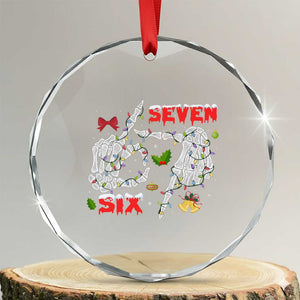 Six And Seven Meme Skeleton Crystal Glass Ornament Funny Trendy Christmas Party Gift TS12 Transparent Glass 3'' Circle Print Your Wear