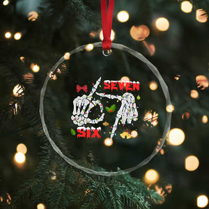 Six And Seven Meme Skeleton Crystal Glass Ornament Funny Trendy Christmas Party Gift TS12 Print Your Wear
