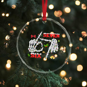 Six And Seven Meme Skeleton Crystal Glass Ornament Funny Trendy Christmas Party Gift TS12 Print Your Wear