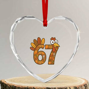Six And Seven Meme Turkey Heart Crystal Glass Ornament Funny Thanksgiving Gift TS12 Transparent Glass 3'' Heart Print Your Wear