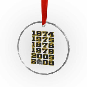 Six Historic Championship Seasons Crystal Glass Ornament Vintage Football Fan Graphic
