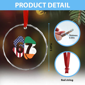 Six Seven 6 7 St Patricks Day Crystal Glass Ornament 67 Meme Irish American Ireland Flag Lucky Shamrocks TS10 Print Your Wear