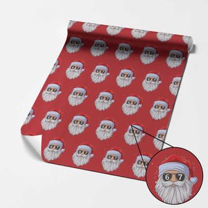 Six Seven 67 Christmas Meme Wrapping Paper Roll Funny Brainrot Santa Claus Gen Alpha Slang TS10 Red Print Your Wear