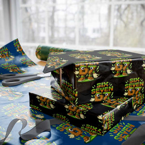 Six Seven Brainrot Italian Funny 67 Kids Gaming Meme Wrapping Paper Roll TS10 Black Print Your Wear