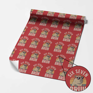 Six Seven Bruh 67 Meme Funny Capybara Wrapping Paper Roll TS10 Red Print Your Wear