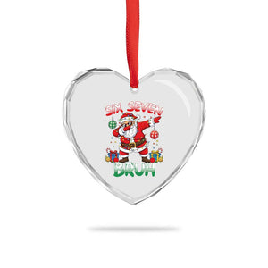 Six Seven Bruh Christmas Heart Crystal Glass Ornament Funny Dabbing Santa 67 Meme Holiday Gag Gift TS02 Print Your Wear