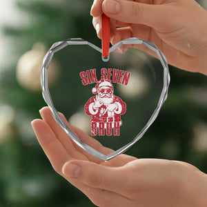 Six Seven Bruh Funny Christmas Heart Crystal Glass Ornament Santa 67 Meme Teens Boys Kids Xmas Pajamas TS10 Print Your Wear