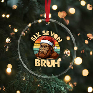 Six Seven Bruh Meme Christmas Bigfoot Crystal Glass Ornament 67 Sasquatch Santa Retro Holiday TS02 Print Your Wear