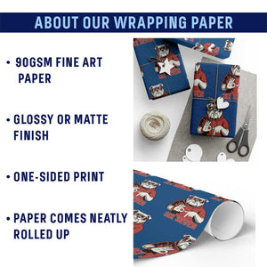 Six Seven Bulldog Meme Wrapping Paper Roll Funny 67 Mascot Signs Internet Brainrot Lover TS02 Print Your Wear