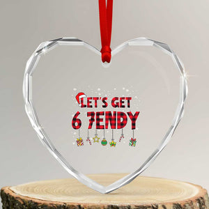 Six Seven Christmas Heart Crystal Glass Ornament Let's get Sendy 7endy Funny 67 6 7 Meme Gen Alpha Slang TS10 Transparent Glass 3'' Heart Print Your Wear