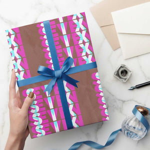 Six Seven Glitch Optical Illusion Meme Wrapping Paper Roll Funny Gen Z Alpha Gift TS12 Mocha Print Your Wear