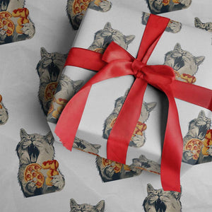 Six Seven Meme Cat 67 Pizza Nugget Wrapping Paper Roll Funny Gen Alpha 67 Trend Gift TS12 White Print Your Wear