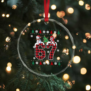 Six Seven Meme Snowman Santa Dab Crystal Glass Ornament Funny Christmas Ugly Sweater Gift TS12 Print Your Wear