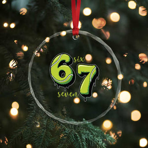 Six Seven Meme Tennis Lover Crystal Glass Ornament Gen Alpha Slang Gift TS12 Print Your Wear
