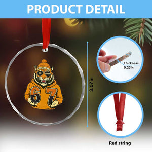 Six Seven Meme Tiger Football Fan Crystal Glass Ornament Gen Alpha Slang Gift TS12 Print Your Wear
