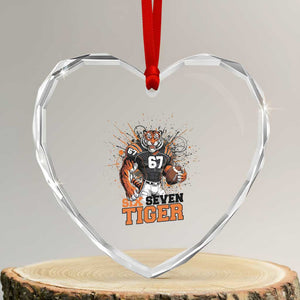 Six Seven Meme Tiger Football Heart Crystal Glass Ornament Funny Gen Z Alpha Gift TS12 Transparent Glass 3'' Heart Print Your Wear