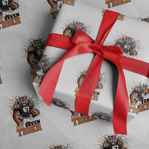 Six Seven Meme Tiger Football Wrapping Paper Roll Funny Gen Z Alpha Gift TS12 White Print Your Wear