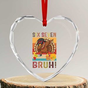 Six Seven Meme Turkey Dabbing Heart Crystal Glass Ornament Funny Thanksgiving Gift TS12 Transparent Glass 3'' Heart Print Your Wear