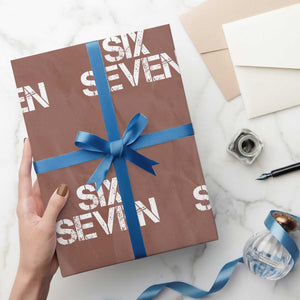 Six Seven Meme Vintage 67 Gen Alpha Meme Wrapping Paper Roll TS11 Mocha Print Your Wear