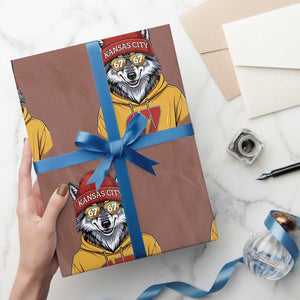 Six Seven Meme Wolf Football Fan Wrapping Paper Roll Gen Alpha Slang Gift TS12 Mocha Print Your Wear
