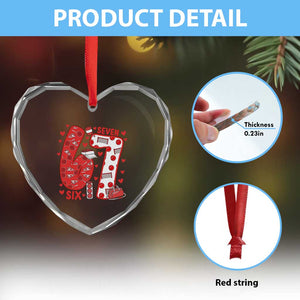 Six Seven Tennis Meme Heart Crystal Glass Ornament Funny Gen Alpha Valentine TS12 Print Your Wear