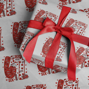 Six Seven Tennis Meme Wrapping Paper Roll Funny Gen Alpha Valentine TS12 White Print Your Wear