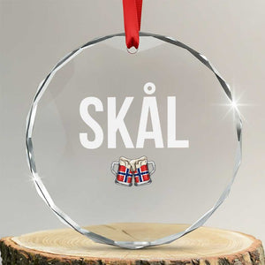 Skål Cheers in Norwegian Norway Crystal Glass Ornament Funny Drinking Beer Norwegian Scandinavian TS14 Transparent Glass 3'' Circle Print Your Wear