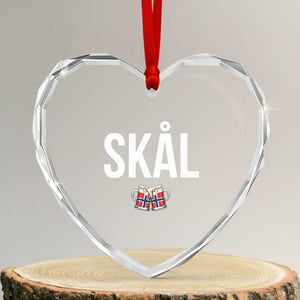 Skål Cheers in Norwegian Norway Heart Crystal Glass Ornament Funny Drinking Beer Norwegian Scandinavian TS14 Transparent Glass 3'' Heart Print Your Wear