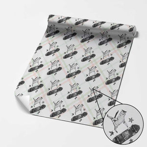 Skateboard Cat Y2K Wrapping Paper Roll Rockstar Gf Aesthetic Cat Retro Grunge Skater TS10 Christmas Plaid Print Your Wear