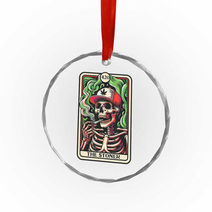 Skeleton 420 The Stoner Crystal Glass Ornament Retro Tarot Card Weed Lover Cannabis Trippy Vibes TS02 Print Your Wear