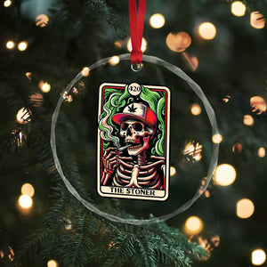 Skeleton 420 The Stoner Crystal Glass Ornament Retro Tarot Card Weed Lover Cannabis Trippy Vibes TS02 Print Your Wear