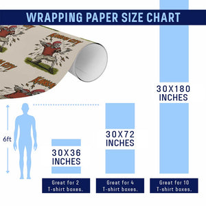 Skeleton Football Lover Wrapping Paper Roll Touchdown Game Day Lifestyle TS12 Print Your Wear