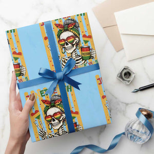 Skeleton Juneteenth Freedom Wrapping Paper Roll African American Pride Gift