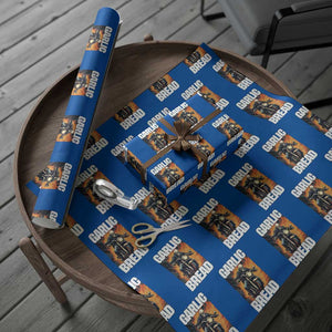 Skeleton Meme Wrapping Paper Roll Garlic Bread Flaming Biker On Fire Funny Edgy Hard Cringe TS02 Blue Print Your Wear