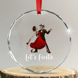 Skeleton Mexican Christmas Crystal Glass Ornament Let us Fiesta TS14 Transparent Glass 3'' Circle Print Your Wear