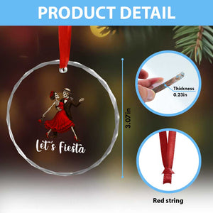 Skeleton Mexican Christmas Crystal Glass Ornament Let us Fiesta TS14 Print Your Wear