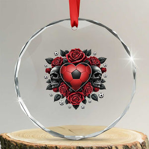 Skeleton Soccer Player Crystal Glass Ornament Valentine Day Gift TS12 Transparent Glass 3'' Circle Print Your Wear