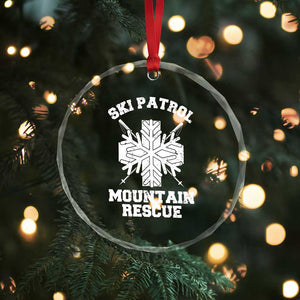 Ski Patrol Mountain Rescue Crystal Glass Ornament Winter Slopes Skiing Snowboarding Snowflake TS11 Print Your Wear