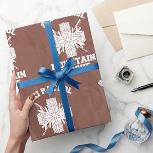 Ski Patrol Mountain Rescue Wrapping Paper Roll Winter Slopes Skiing Snowboarding Snowflake TS11 Mocha Print Your Wear