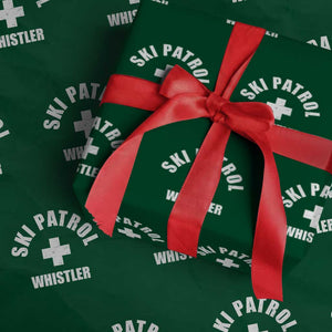 Ski Patrol Whistler Wrapping Paper Roll Winter Slopes Skiing Snowboarding TS11 Green Print Your Wear