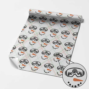 Ski Snowboard Snowman Face Wrapping Paper Roll Goggles Skiing Snow Ski Lover Skier TS10 Christmas Plaid Print Your Wear