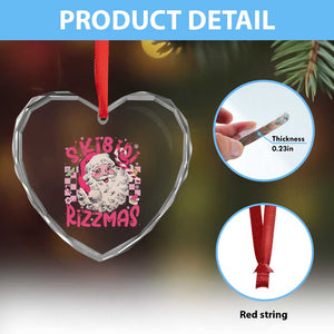 Skibidi Rizzmas Santa Heart Crystal Glass Ornament Rizz Santa Pink Groovy Funny Xmas Gen Alpha Girl Kids TS10 Print Your Wear