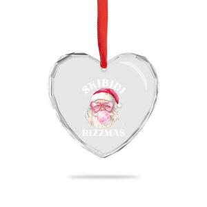 Skibidi Rizzmas Xmas Heart Crystal Glass Ornament Rizz Santa Pink Bubble Gum Funny Xmas Gen Alpha Girl Kids TS10 Print Your Wear