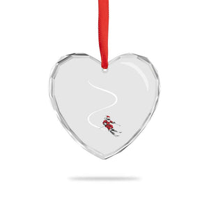 Skiing Santa Christmas Heart Crystal Glass Ornament Retro Funny Ski Trip Freeride Freeski Winter Sports Skiers TS10 Print Your Wear