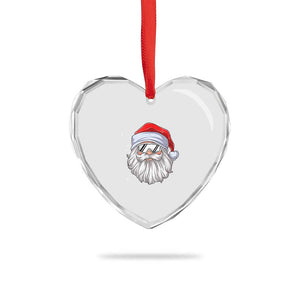 Skiing Santa Face Christmas Heart Crystal Glass Ornament Retro Ski Goggles Winter Sports Skiing Gift Snowboard TS10 Print Your Wear